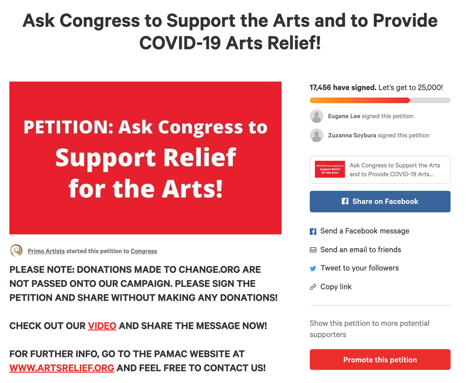 Sign our petition — #KeepArtsAlive